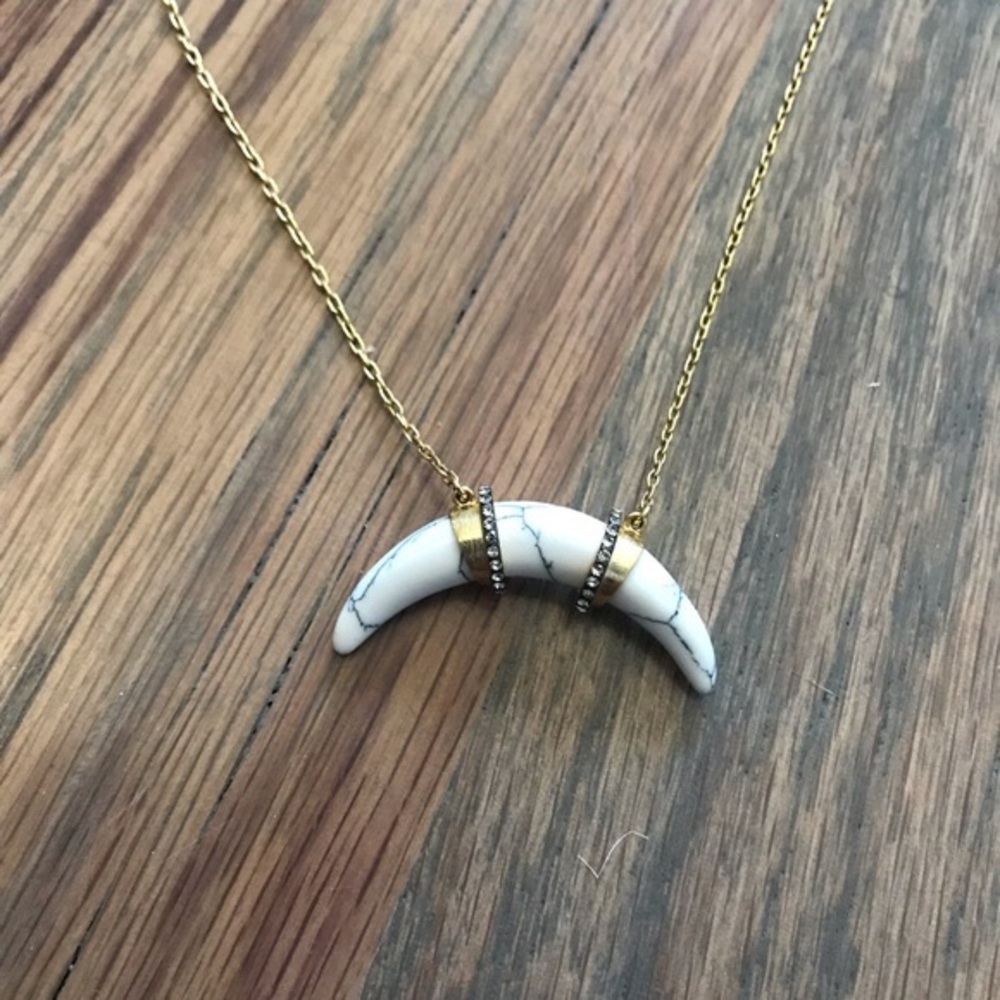 Stella & Dot White Horn Necklace
